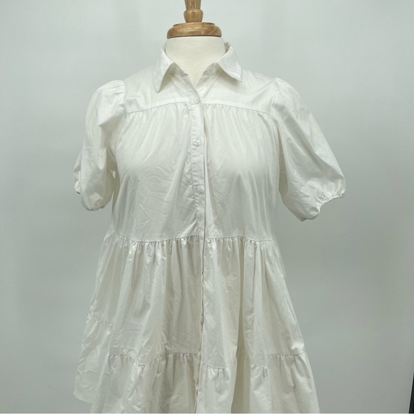 Zara Tiered Button Down Mini Dress Size Small - Picture 4 of 8